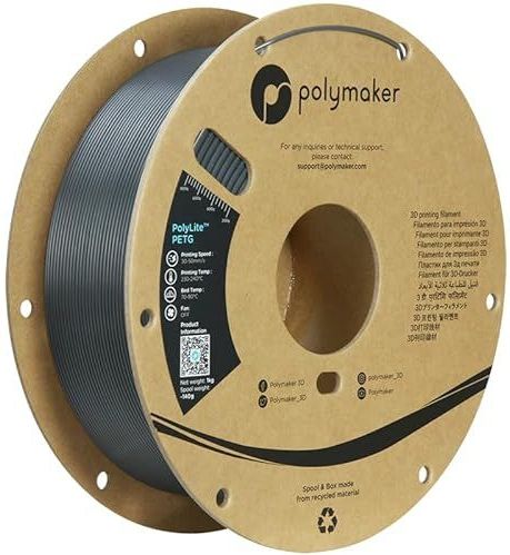 Polymaker PB01056 Filament PETG Hittebestendig, Hoge treksterkte 1.75 mm 1000 g Donkergrijs PolyLite™ 1 stuk(s)