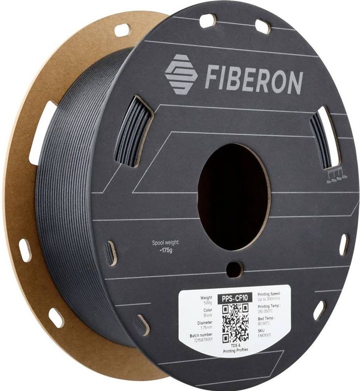 Polymaker - Fiberon PPS-CF10 - Filament - 1.75 Mm - 0.5kg - Met Koolstofvezel