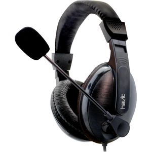 Havit Basicline Hoofdtelefoon Zwart/Grijs Koptelefoon Bedrade Hoofdband Kantoor/Callcenter Zwart (Bedraad), Koptelefoon, Zwart