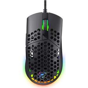 Havit - MS1036 - Muis - Zwart - Bedraad - Gaming Muis met RGB-verlichting