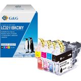 G&G LC3211 XL inktpatronen geschikt voor Brother - Inktcartridge multipack LC3211XL - Zwart - Cyaan - Magenta - Geel