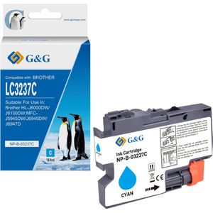 123inkt - LC-3237C - Inktcartridge - Cyaan - Capaciteit: 2000 Pagina's