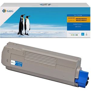 G&G toner compatibel met OKI 46507615 Tonercartridge cyaan Huismerk - 8OC7125-G