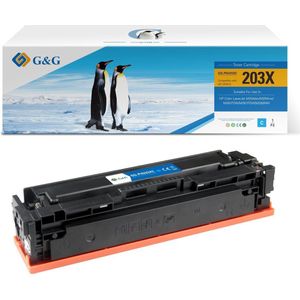 123inkt huismerk vervangt HP 203X (CF541X) toner cyaan hoge capaciteit