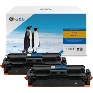 G&G Huismerk Toner Alternatief voor HP 410X (CF410X)  Zwart  2-pack Hoge Capaciteit
