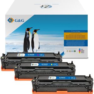 G&G, Toner, Toner compatibel met HP 125A/128A/131A/CF373AM/Canon 716 driepak cyaan - Naar