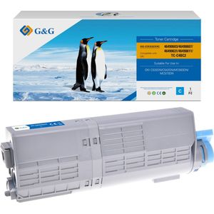 G&G XXL toner compatibel met OKI 46490607 / 46490403 Tonercartridge cyaan Huismerk - 8COC532XX-CGG