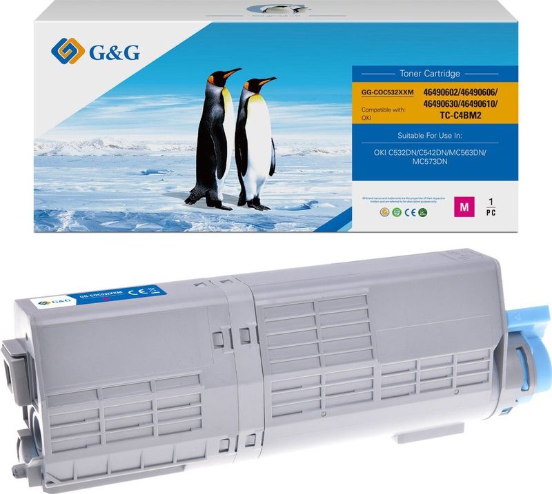 G&G - XXL Toner - Compatibel met OKI 46490606 / 46490402 - Magenta - Inhoud: 1