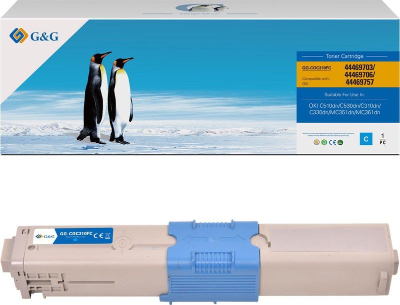 G&G - Tonercartridge - Cyaan - Inhoud: 1