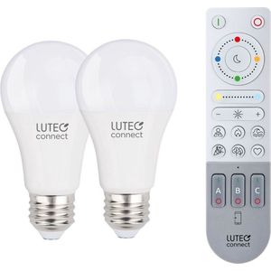Lutec Connect Slimme Ledlamp Led Bulb Wit En Gekleurd Licht E27 9w 2st.