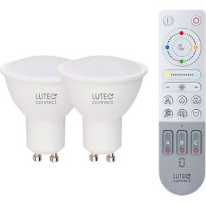 LUTEC Connect 2x GU 10 en REMOTE CONTROL - 2x Meerkleurige lamp en afstandsbediening smart verlichting  - Wit