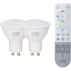 Lutec Connect Slimme Led-lamp Led Bulb Wit En Gekleurd Licht Gu10 4,7w 2st.