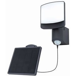 LUTEC Sunshine - Compacte LED wandlamp met sensor en zonnepaneel - Antraciet Grijs