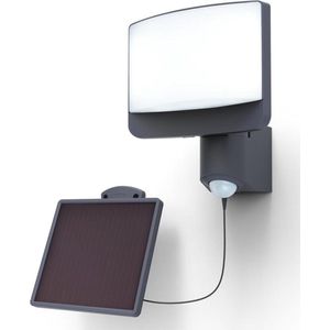 LUTEC Sunshine - Wandlamp met sensor voor buiten met zonnepaneel - Antracietgrijs