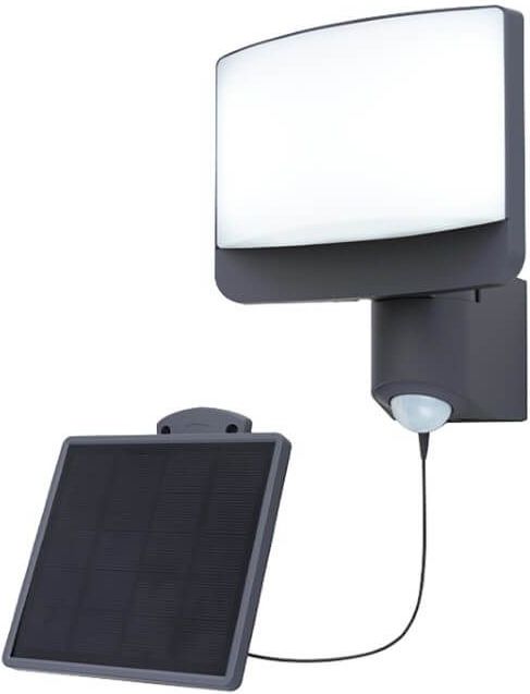 LUTEC Sunshine - Wandlamp met sensor voor buiten met zonnepaneel - Antracietgrijs