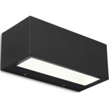 Lutec Wandlamp Gemini Matzwart 20w