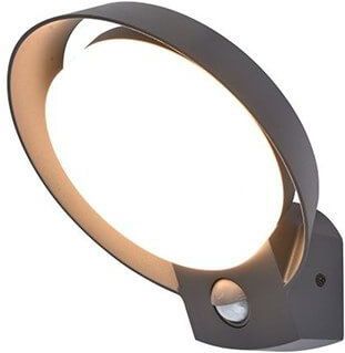 LUTEC Polo - LED wandlamp voor buiten - PIR bewegingssensor - Premium aluminium - 1100Lm krachtig licht - 3000K warm wit licht - IP54 extra weerbestendig - Donkergrijs