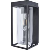 LUTEC Flair - Solar wandlamp voor buiten met E27 retrofitting - Langdurige werking (tot 15 uur) - PIR bewegingssensor - Dag/nacht sensor - Premium aluminium - 200Lm - 2700K warm licht - IP44 weerbestendig - Mat zwart