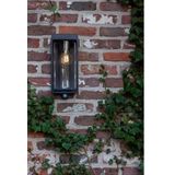 LUTEC Flair - Solar wandlamp voor buiten met E27 retrofitting - Langdurige werking (tot 15 uur) - PIR bewegingssensor - Dag/nacht sensor - Premium aluminium - 200Lm - 2700K warm licht - IP44 weerbestendig - Mat zwart