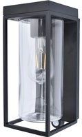 LUTEC Flair - Solar wandlamp voor buiten met E27 retrofitting - Langdurige werking (tot 15 uur) - PIR bewegingssensor - Dag/nacht sensor - Premium aluminium - 200Lm - 2700K warm licht - IP44 weerbestendig - Mat zwart