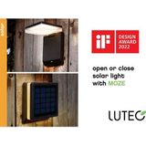 LUTEC Moze - LED Solar Wandlamp met Sensor - Zwart