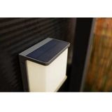 Buitenlamp solar vierkant 'Doblo' zwart vierkant led lamp 17 cm