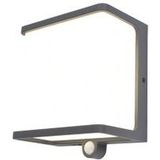 Buitenlamp solar vierkant 'Doblo' zwart vierkant led lamp 17 cm