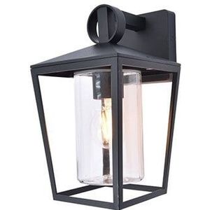 Buitenlamp voordeur e27 glas metaal 'West' vierkant ontwerp 28 cm