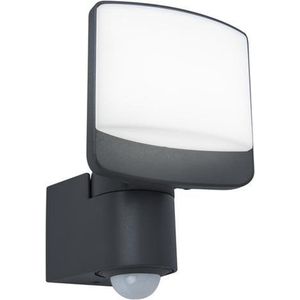 LUTEC Sunshine - LED security wandlamp voor buiten - PIR bewegingssensor - Dag/nacht sensor - 800Lm - 5000K helder wit licht - Donkergrijs