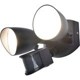 Lutec SHRIMP + PIR 7622222012 LED-buitenlamp met bewegingsmelder (wand) LED LED 23.5 W Zwart