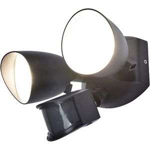 Lutec SHRIMP + PIR 7622222012 LED-buitenlamp met bewegingsmelder (wand) LED LED 23.5 W Zwart