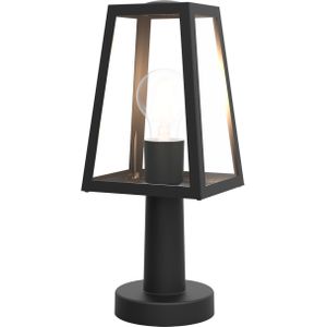 LUTEC Fia - Kleine sokkellamp voor buiten - Aluminium - Retro look - E27 - Zwart