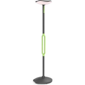 LUTEC Poppy - Draagbare LED Solarlamp met Bluetooth Speaker - Donkergrijs met Groen Accent