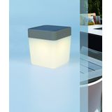 Lutec Solar Tafellamp Cube Led Lichtgrijs 1w