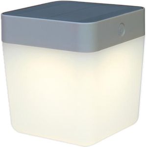 LUTEC Table Cube - Draagbare LED solarlamp - zilver