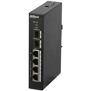 Dahua PFS3206-4P-96 Netwerkschakelaar Managed L2 Fast Ethernet (10/100) Power over Ethernet (PoE) (4 Havens), Netwerkschakelaar, Zwart