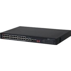 Dahua Technology PoE DH-PFS3226-24ET-240 netwerk-switch Unmanaged L2 Gigabit Ethernet (10/100/1000) Power over Ethernet (PoE) 1U Zwart