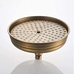 AFUDER Antiek Messing Ronde 8 Inch Douchekop Badkamer Accessoires Vervanging Douchekop Regen Effect Douchekop (Standaard 1/2 inch)