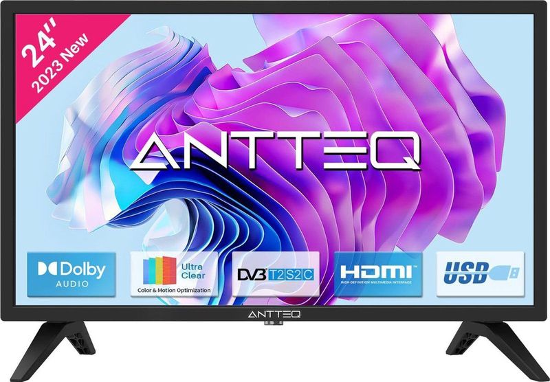 ANTTEQ - AB24F1D - 24 inch TV - Dolby Audio - Triple Tuner DVB-C/T2/S2 - CI+ - HDMI - USB