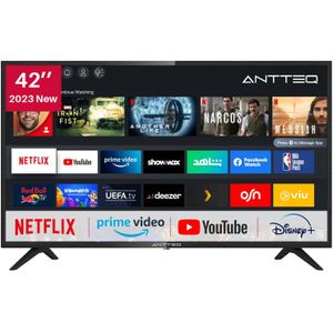 ANTTEQ AV42F3 - Smart TV 42 inch (106 cm) - Netflix, Prime Video, Rakuten TV, Disney+, Youtube, triple tuner, Dolby Audio -2023