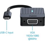 Rapoo - UCA-1003 - USB-C naar VGA Adapter - Grijs - Aluminium Behuizing
