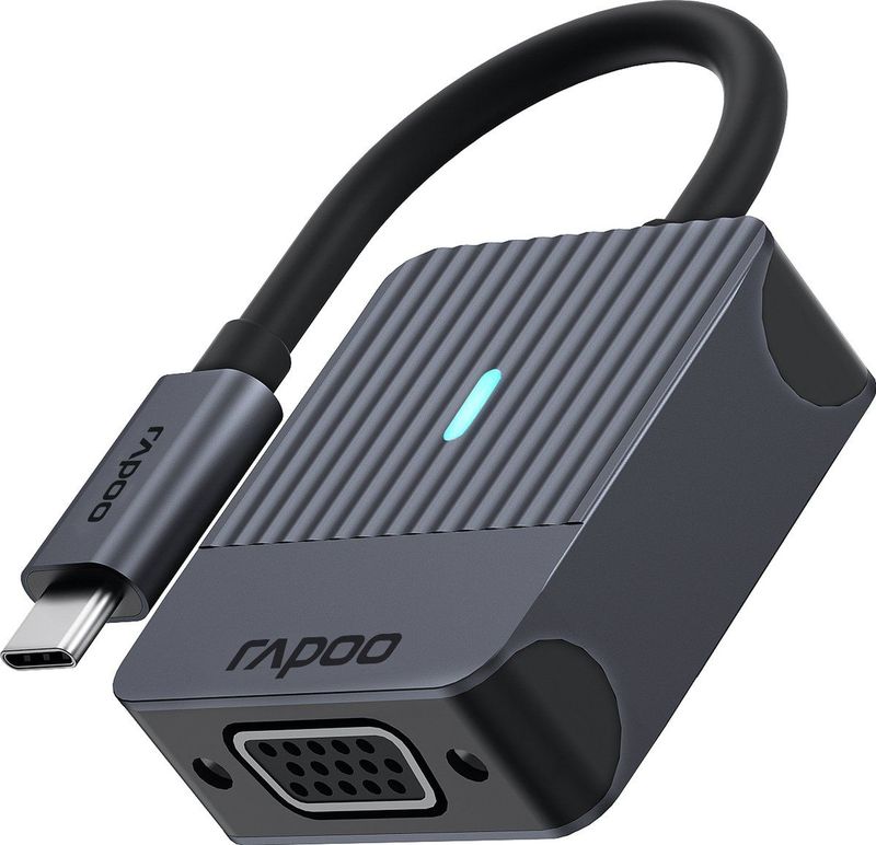 Rapoo - UCA-1003 - USB-C naar VGA Adapter - Grijs - Aluminium Behuizing