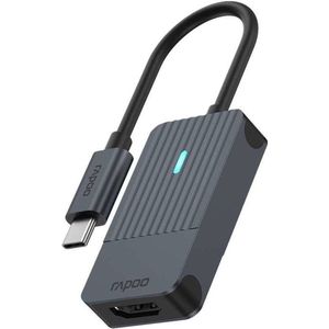 Rapoo UCA-1004 USB-C naar HDMI-adapter met 4K @60Hz, aluminium, compatibel met MacBook Pro, MacBook Air, iPad Air/Pro, Surface Pro/Go, laptop, notebook, smartphone