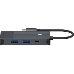 Rapoo - UCM-2001 - USB-C Multipoortadapter - Grijs - 4-in-1