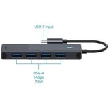 Rapoo USB-C naar USB-A hub, aluminium, compatibel met MacBook Air/Pro, iPad Air/Pro, Surface Pro/Go, Galaxy S22/S21, Galaxy Tab S8/S7 en meer type C-apparaten