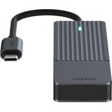 Rapoo USB-C naar USB-A hub, aluminium, compatibel met MacBook Air/Pro, iPad Air/Pro, Surface Pro/Go, Galaxy S22/S21, Galaxy Tab S8/S7 en meer type C-apparaten