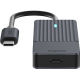 Rapoo USB-C naar USB-C hub, aluminium, 4X USB-C datapoorten, compatibel met MacBook Pro, MacBook Air, iPad Air/Pro, Surface Pro/Go