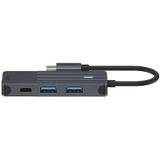 Rapoo - UCH-4003 - USB-C Hub - Grijs - Aluminium - 4 Havens