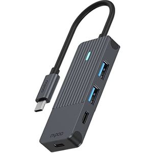 Rapoo - UCH-4003 - USB-C Hub - Grijs - Aluminium - 4 Havens