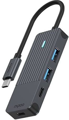 Rapoo - UCH-4003 - USB-C Hub - Grijs - Aluminium - 4 Havens